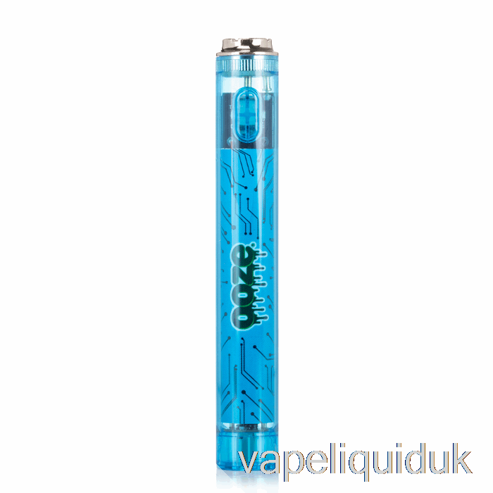Ooze Slim 400mAh CLEAR 510 Vape Battery Sapphire Blue Vape Juice